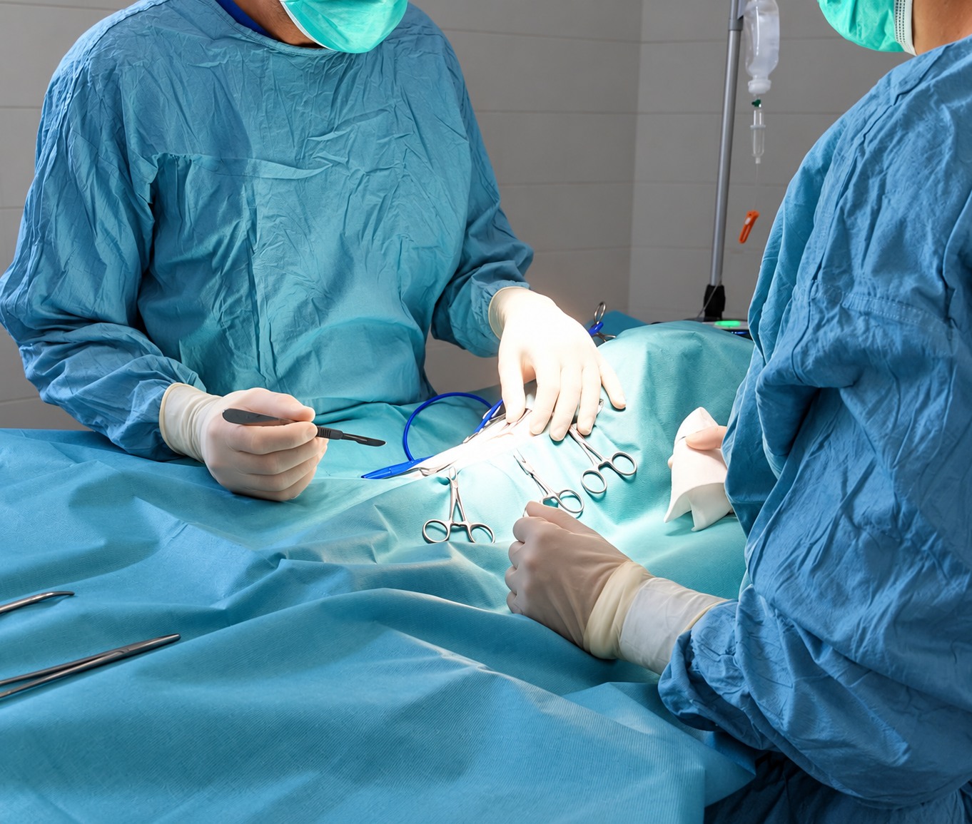 L’équipe veterinaria durante un intervento in sala operatoria